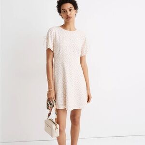 Madewell Cream and Light Pink Patterned Mini Dress